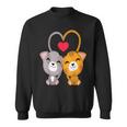 Cat Heart Valentines Day Cute Kitten Kitty V-Day Pajama Sweatshirt