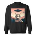 Cat Selfie With Ufo Cat Lover Meme Sweatshirt
