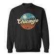 Chicago Illinois Retro Skyline Night Il Souvenirs Sweatshirt