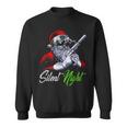 Christmas Santa Claus Guns Silent Night Santa Xmas Matching Sweatshirt