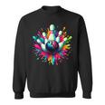 Colorful Bowling Game Day Bowling Cute Colorsplash Ball Sweatshirt