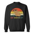 Cool Capybara Don't Worry Be Cappy Vintage Rodent Meme Sweatshirt