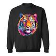 Cool Colorful Tiger Portrait Graphic Sweatshirt