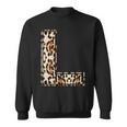 Cool Letter L Initial Name Leopard Cheetah Print Sweatshirt