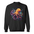 Cool Octopus On Colorful Painted Octopus Sweatshirt