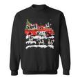 Cow Riding Red Truck Merry Christmas Farmer X-Mas Ugly Sweatshirt