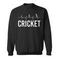 Cricket Sport Frequency Heartbeat Bat And Ball Daddy's Sweatshirt