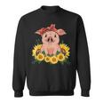 Cute Pig Bandana Sunflower Sweatshirt