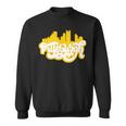 Cute Pittsburgh Skyline Black And Yellow Lettering Sweatshirt