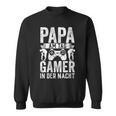 Damen Gaming Dad Papa Am Tag Gamer In Der Nacht Mit-Ausschnitt Sweatshirt