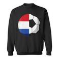 Damen Niederlande Flagge Niederländischer Papa Fußballtorwart Mit-Ausschnitt Sweatshirt