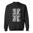 Distressed Union Jack Uk Flag In Black And White Vintage Sweatshirt