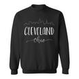 Downtown Cleveland Ohio City Skyline Calligraphy Sweatshirt