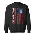 Drag Car Racing Patriotic American Flag Sweatshirt