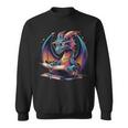 Dragons Reading Book Distressed Bookworms Dragons And Books Sweatshirt