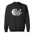 Eat Sleep Baseball Repeat Boys Kid Baseball Player Sweatshirt