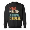 Eat Sleep Chess Repeat Retro Vintage Chess Sweatshirt