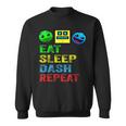 Eat Sleep Dash Repeat Video Game Geometry Video Gamer Sweatshirt