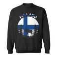 Elch & Waldmotiv Sweatshirt im Finland-Flaggen Design