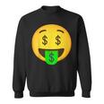 Emoticon Money Mouth Face With Dollar Sign Eyes Rich Sweatshirt