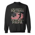 My Favorite Softball Player Calls Me Papa Amerikanische Flagge Sweatshirt