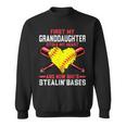 First My Granddaughter Stole My Heart Softball Grandpa Sweatshirt