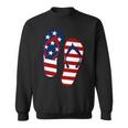 Flip Flops Red White Blue Stars & Stripes Patriotic Fun Usa Sweatshirt