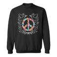 Floral Peace Sign Love 60S 70S Tie Die Hippie Costume Sweatshirt