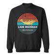 Flying Fishing Bass Salmon Fish Trout Lake Michigan Retro Sweatshirt