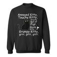 Annoyed Kitty Touchy Kitty Grouchy Ball Of Fur Kitty Sweatshirt