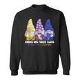 Gnomies Bladder Cancer Awareness Month Purple Ribbon Sweatshirt