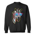 Hip Zebra Wearing Red Sunglasses Sweatshirt