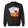 Poker 4 Aces Flames Texas Holdem Lucky Poker Sweatshirt