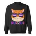 Genderfluid Purride Cat Kitten Sunglasses Gay Pride Sweatshirt
