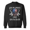 Give Me Liberty Or Give Me Death Skull Ar-15 American Flag Sweatshirt