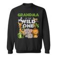 Grandma Of The Wild One Zoo Birthday Safari Jungle Animal Sweatshirt