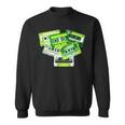 Green Tape Cassettes Classic Old School Green Color Graphic Sweatshirt