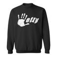 Grungy Hand Print Lefty Pride 2 Fun Sweatshirt