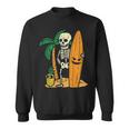 Hawaii Surfer Skeleton Cool Chill Halloween Beach Sweatshirt
