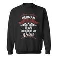 Herman Blood Runs Through My Veins Last Name Family Sweatshirt