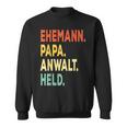 Herren Ehemann Papa Anwalt Held Retro-Jahrgangatertag Sweatshirt