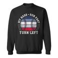 Hit Hard Run Fast Turn Left Baseball Player Sweatshirt