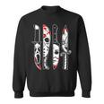 Horror Movie Characters In Knives Horror Characters Sweatshirt