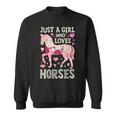 Horse Just A Girl Who Loves Horseback Riding Farm Flower Sweatshirt
