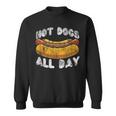 Hot Dog Adult Vintage Hot Dogs All Day Sweatshirt