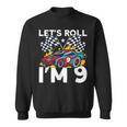 I'm 9 Bday Race Car Party Cute 9Th Birthday Boys Race Car Sweatshirt