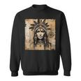 Indianerin Indian Häuptling Kopfschmuck Uhreinwohner Sweatshirt