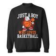 Just A Boy Who Loves Basketball Player Hoops Sweatshirt