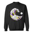 Kanagawa Japanese The Great Wave Of Non-Binary Lgbt Pride Sweatshirt