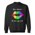 Kiss Whoever The Fuck You Want Vintage Lgbt Rainbow Sweatshirt